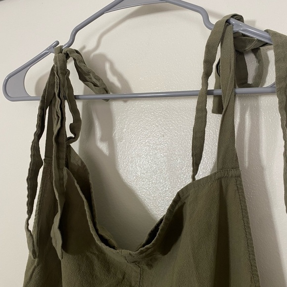 SHEIN 3XL Green Tie Romper with Pockets - Picture 3 of 5